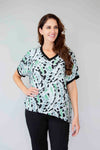 Merric Contrast Collar Print Top