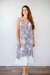 Larosela Wrinkle Print Chiffon Sleeveless Dress