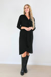 Merric V-neck Front Slit Knitted Midi Dress