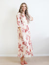 Larosela Floral V-Neck Short Sleeve Maxi Dress