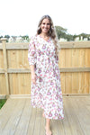 Larosela Floral V-Neck Short Sleeve Maxi Dress