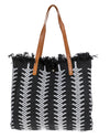 Arrow Print Beach Tote Leather Handle