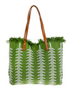 Arrow Print Beach Tote Leather Handle