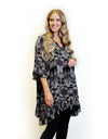 Merric V-Neck Patterned Butterfly Sleeve Tunic