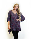 Merric V-Neck Patterned Butterfly Sleeve Tunic