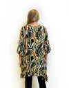 Merric V-Neck Patterned Butterfly Sleeve Tunic